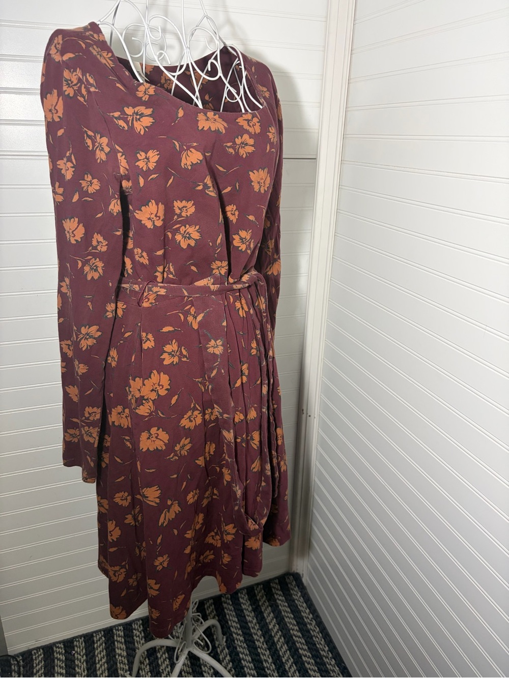 Pact Plum Long-Sleeve Floral Tie-Waist Dress - Picture 4 of 8